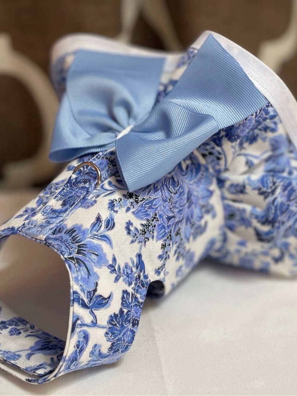 Dog Harness with Ruffle: Vintage Tea Party - Picture 2 of 4